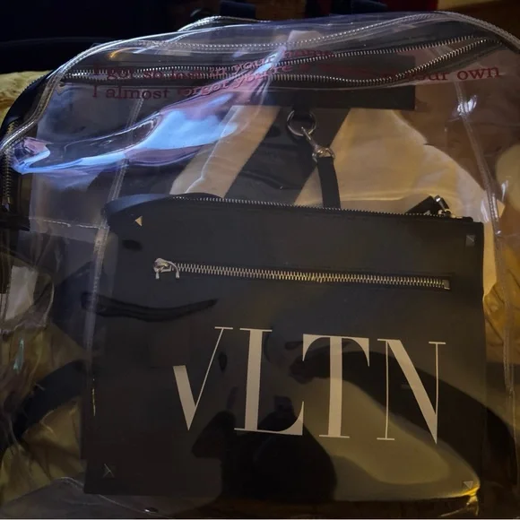 Valentino VLTN Clear Backpack with Black Accents